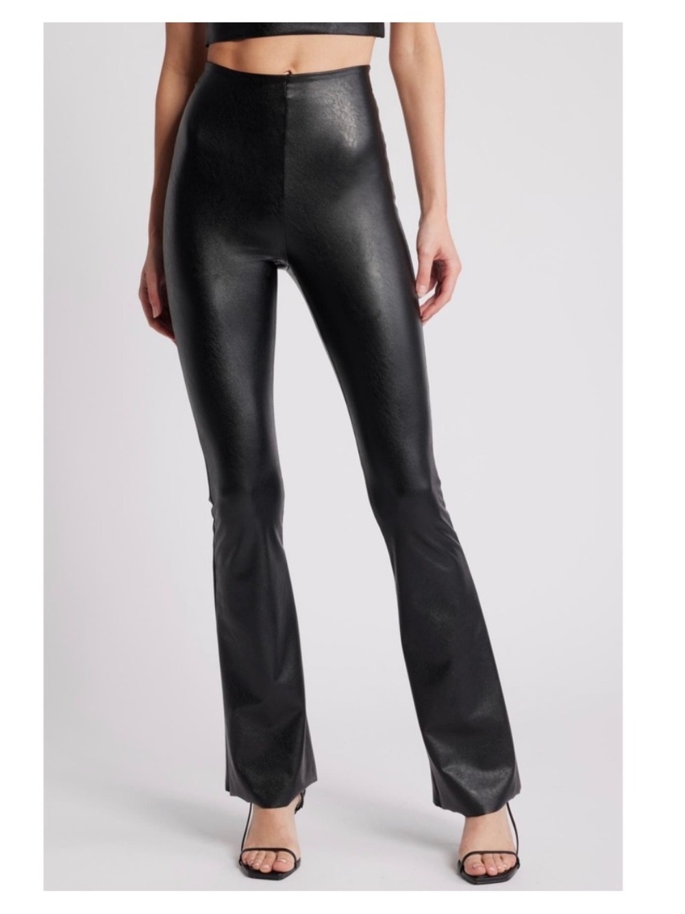 Commando Perfect Control High Rise Faux Leather Flared Leggings Black S